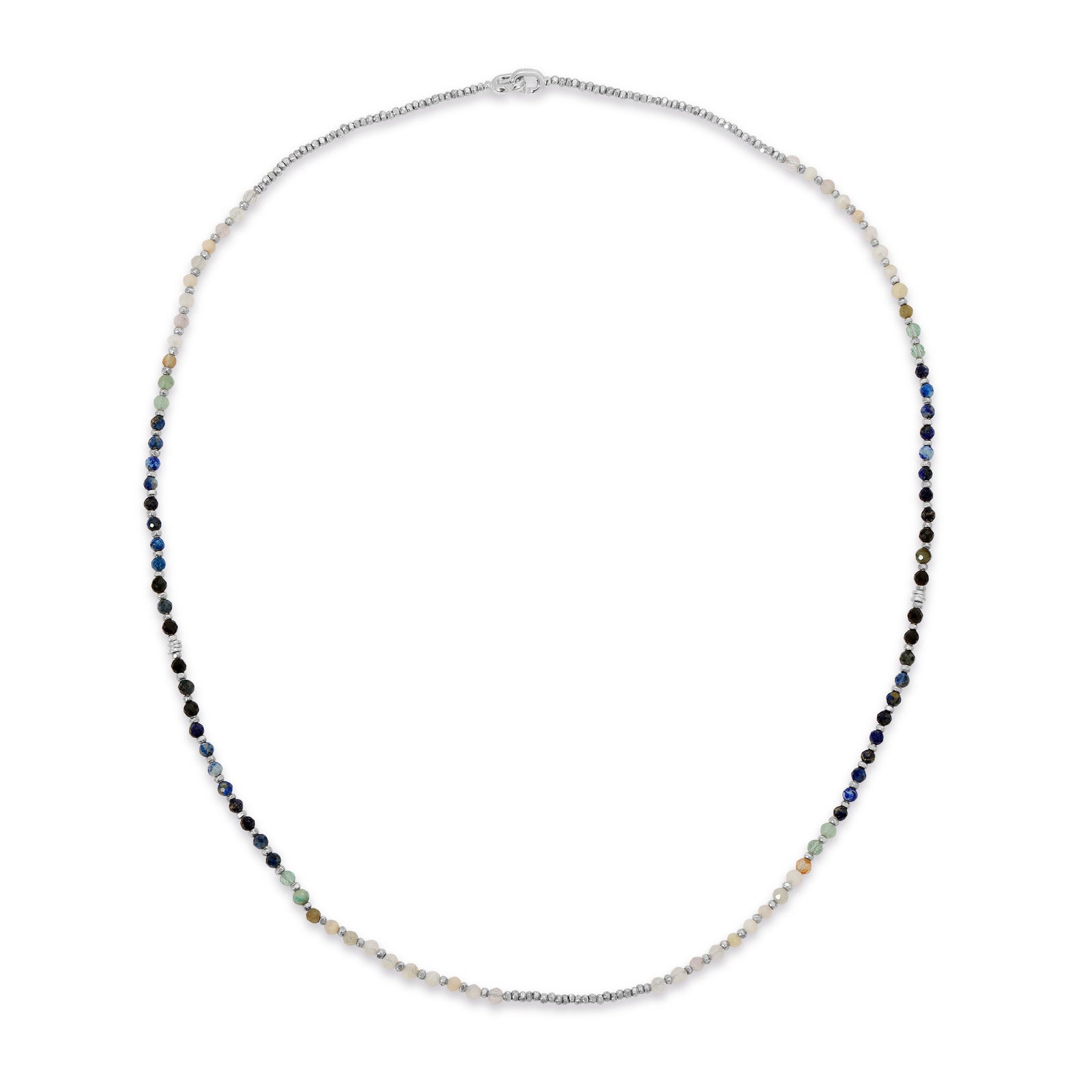 Crystal Necklace | Blue Pattern | Sterling Silver