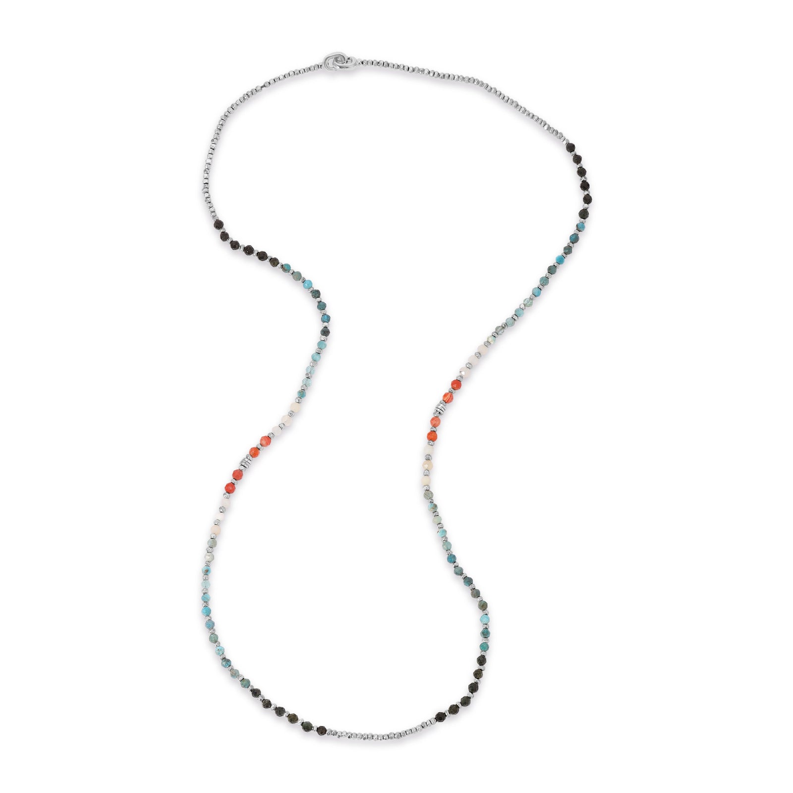 Crystal Necklace | Red Pattern | Sterling Silver