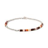 Housa Bracelet | Brown Pattern | Silver Discs