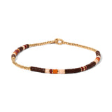 Housa Bracelet | Brown Pattern | Yellow Gold