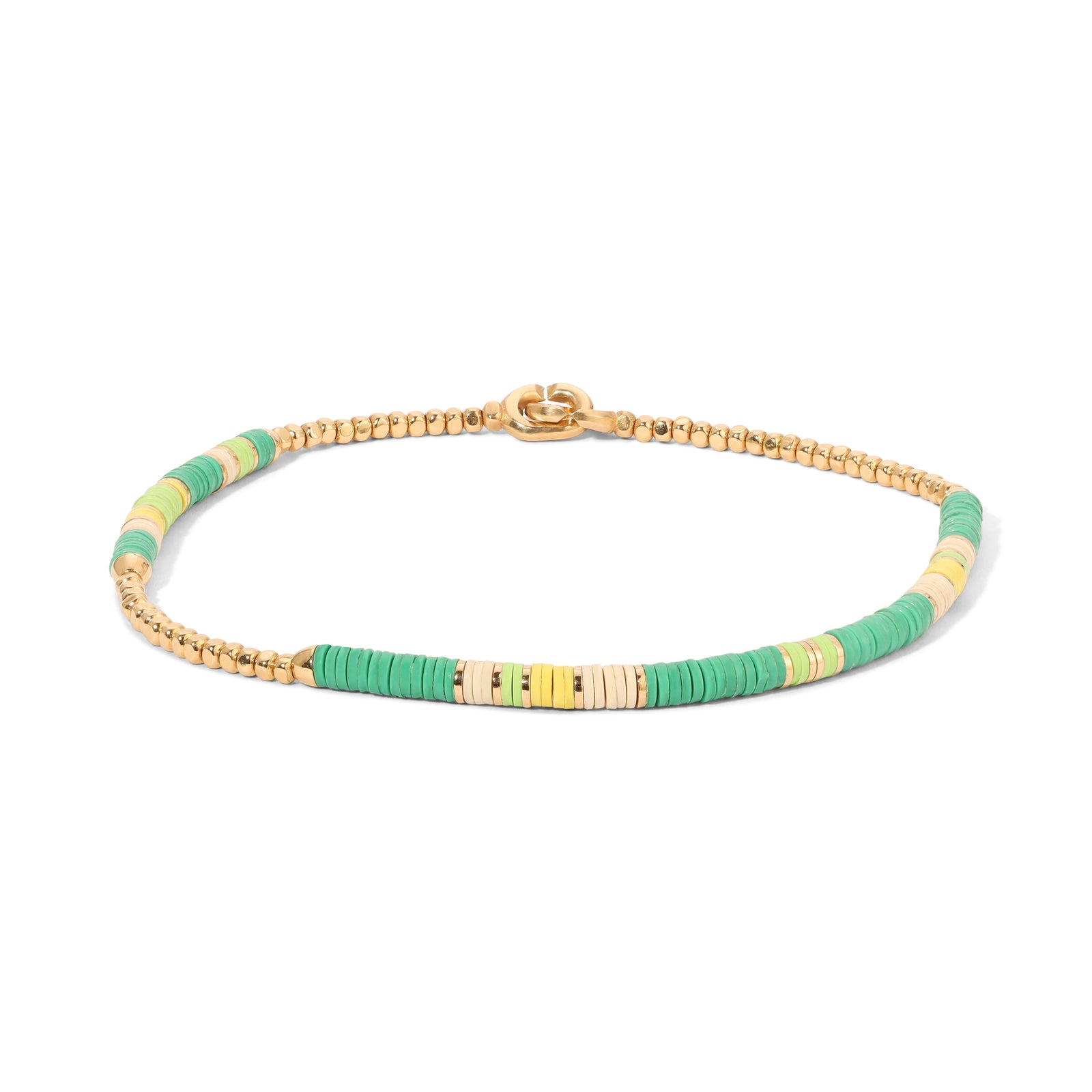 Housa Bracelet | Green Pattern | Yellow Gold