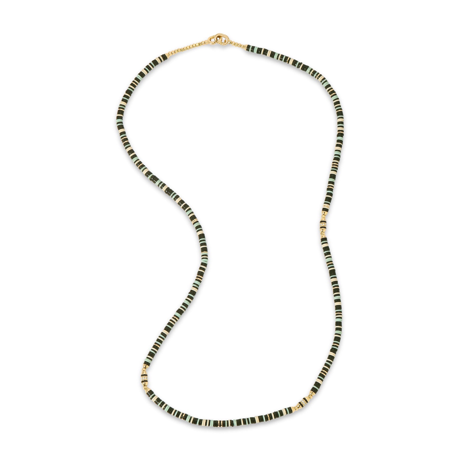 Housa Necklace | Green Pattern | Yellow Gold