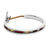 Jay Square Cuff | Brown Pattern | Sterling Silver