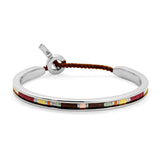 Jay Square Cuff | Brown Pattern | Sterling Silver