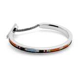 Jay Square Cuff | Orange Pattern | Sterling Silver