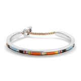 Jay Square Cuff | Orange Pattern | Sterling Silver