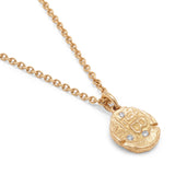 Kerma Coin Necklace | Diamond Detail | Yellow Gold