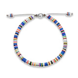 Malli Bracelet | Blue Pattern | Sterling Silver