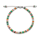Malli Bracelet | Green Pattern | Sterling Silver
