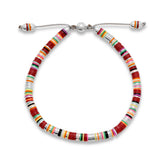 Malli Bracelet | Maroon Pattern | Sterling Silver