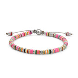 Malli Bracelet | Hot Pink Pattern | Sterling Silver