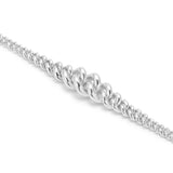 Mic Curb Link Necklace | 5 Graduating | Sterling Silver