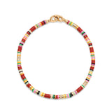 Mini Malli Bracelet | Maroon Pattern | Yellow Gold