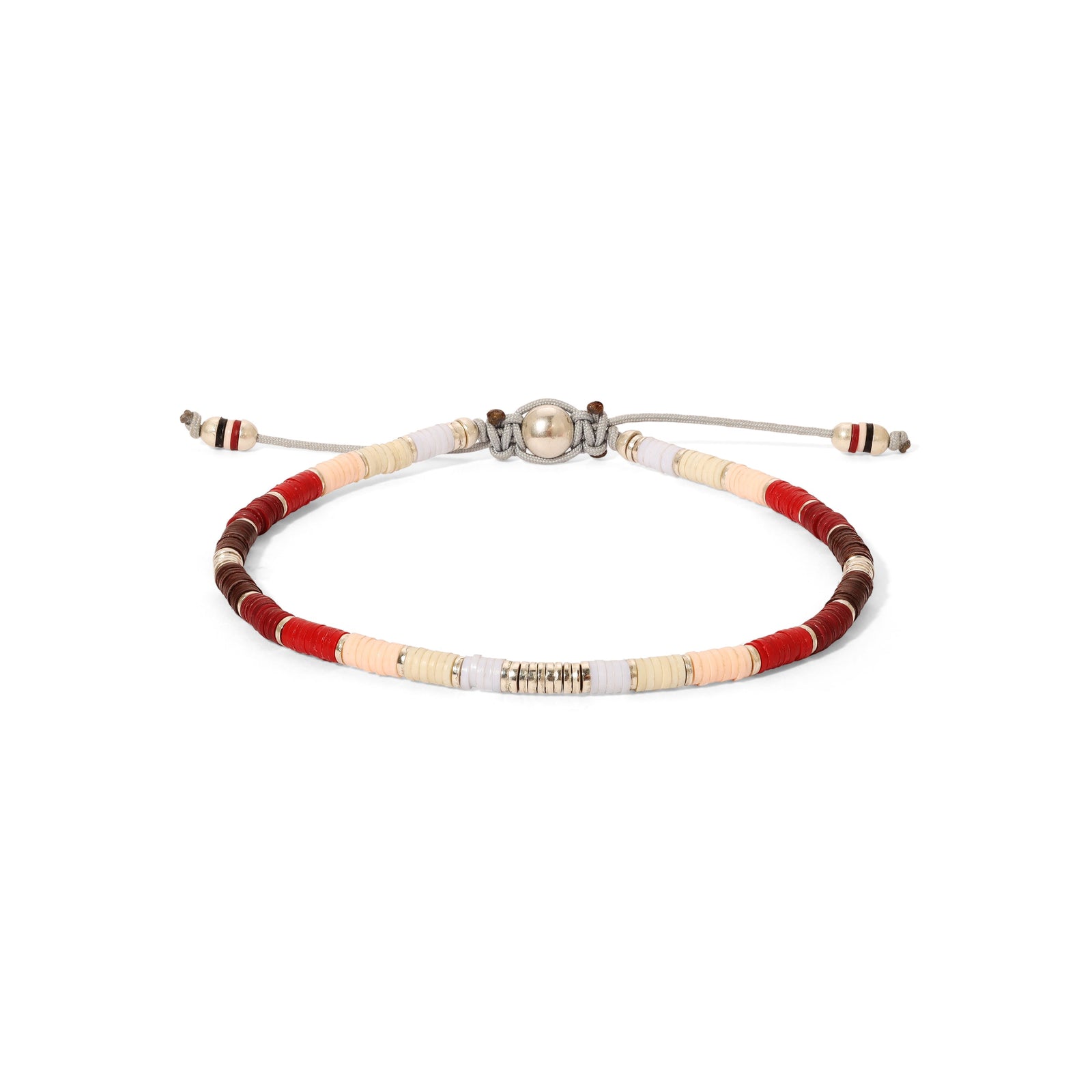 Mini Rizon in Wine Pattern Beads with Silver Discs