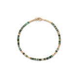 Nell Bracelet | 3.5mm | Pave Detail | Emerald | Yellow Gold