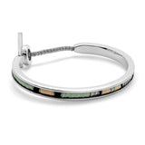 Oblong Square Cuff | Mint Green Pattern | Sterling Silver