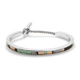 Oblong Square Cuff | Mint Green Pattern | Sterling Silver