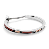 Oblong Square Cuff | Maroon Pattern | Sterling Silver