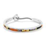 Oblong Square Cuff | Orange Pattern | Sterling Silver