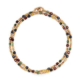Percep Two Wrap Bracelet | Mix Stones | Yellow Gold