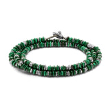 Pillon Necklace/Bracelet | Three Wrap | Malachite | Sterling Silver