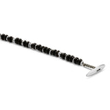 Pillon Necklace/Bracelet | Three Wrap | Onyx | Sterling Silver