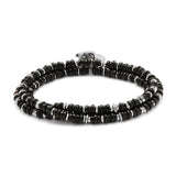 Pillon Necklace/Bracelet | Three Wrap | Onyx | Sterling Silver