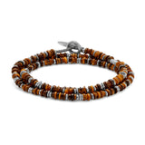 Pillon Necklace/Bracelet | Three Wrap | Tiger Eye | Sterling Silver
