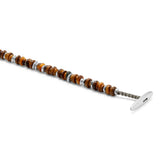 Pillon Necklace/Bracelet | Three Wrap | Tiger Eye | Sterling Silver