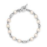 The Raigh Bracelet | 8mm | White Pearls | Sterling Silver