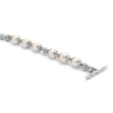 The Raigh Bracelet | 8mm | White Pearls | Sterling Silver