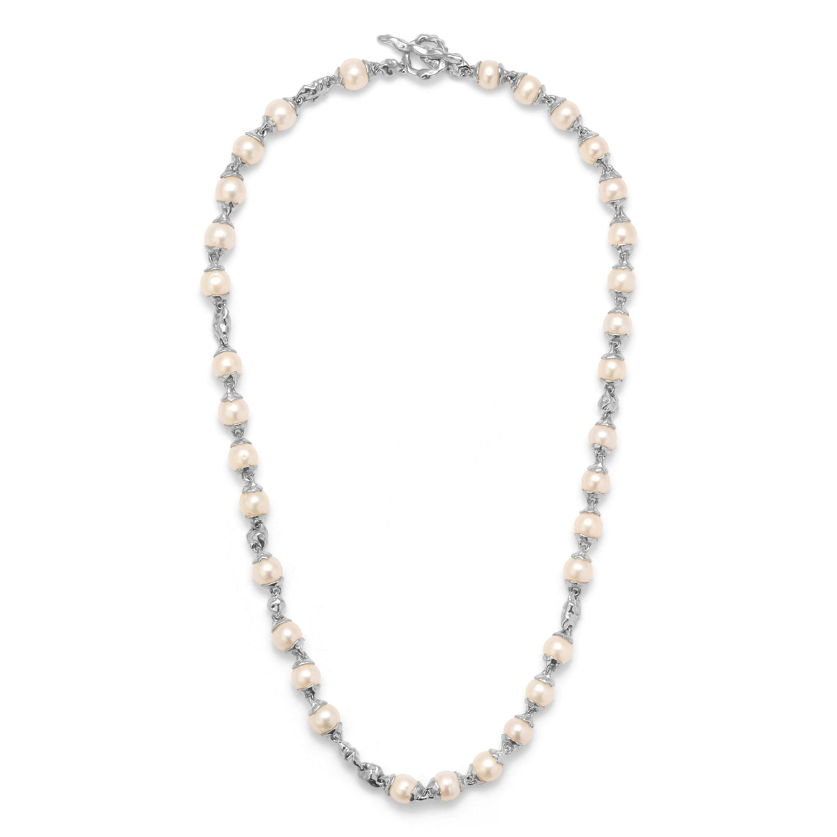The Raigh Necklace | 8mm | White Pearl | Sterling Silver – MAOR
