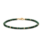 Shine Bracelet | 3.5MM | Malachite | Yellow Gold | Diamond Detail