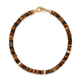 Shine Bracelet | 4MM | Tiger Eye | Yellow Gold | Diamond Detail