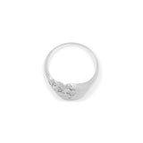Sig Carved Ring | Oval | Sterling Silver | Diamond Detail