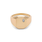 Sig Ring | Rectangle | Diamond | Yellow Gold