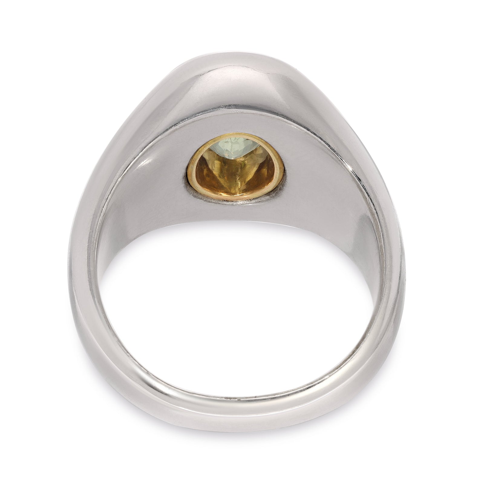 Solitaire Oval Ring | Green Peridot | Mixed Metals