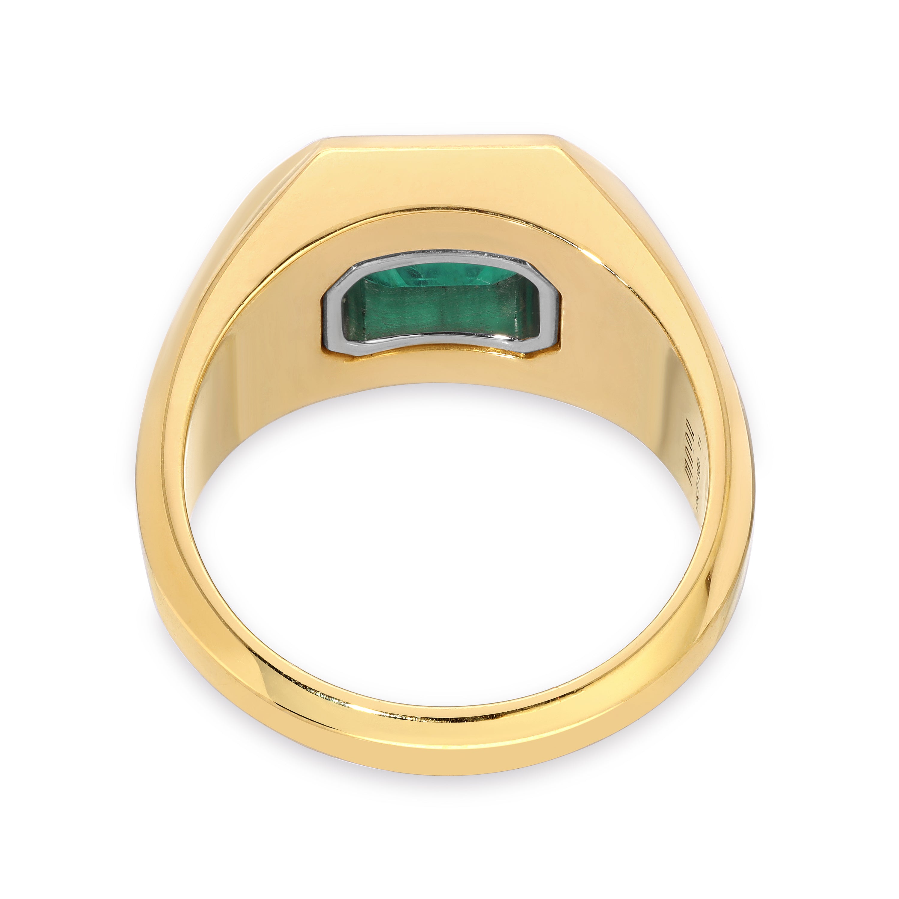 Solitaire Rectangle Ring | Emerald | Small Scale | Mixed Metal – MAOR
