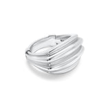 Stirrup Ring | Diamond Detail | Sterling Silver