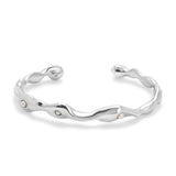 Warp Cuff | White Pearl | Sterling Silver