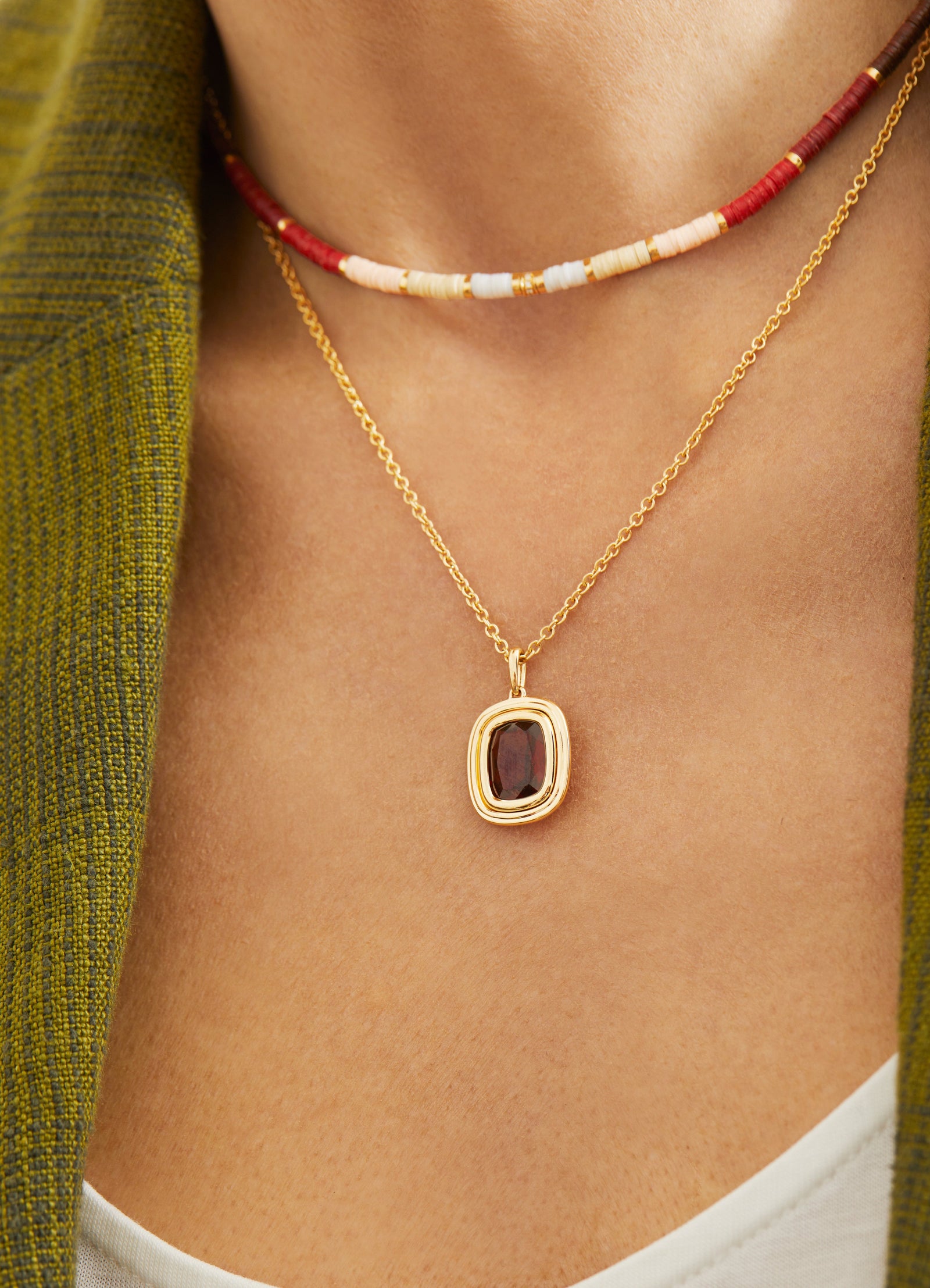 Mini Rizon Necklace/Bracelet | Wine Pattern | Yellow Gold