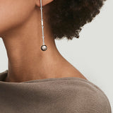 Orion Single Earring | Tahitian Pearl | Pave Detail | White Gold