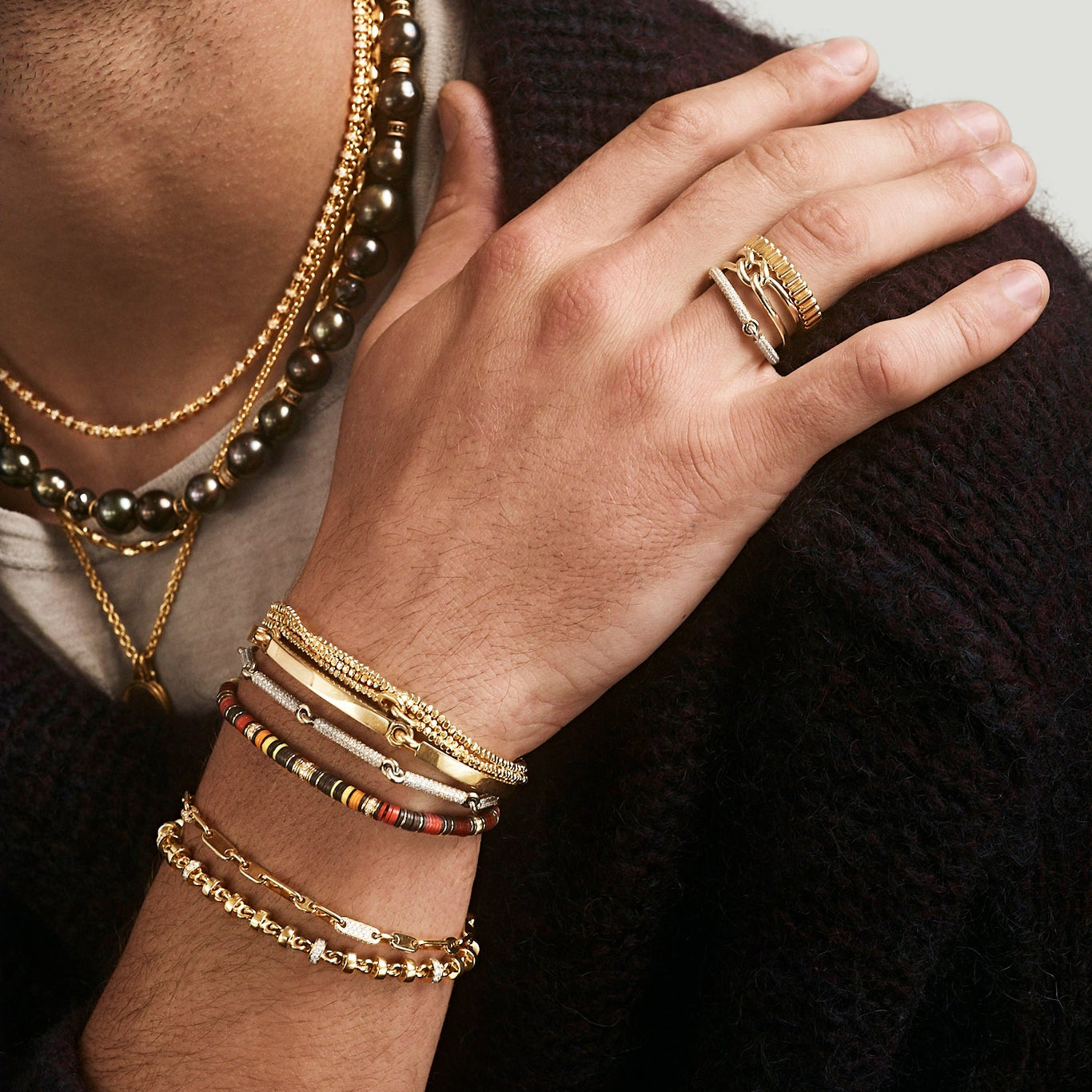 Maor fine jewelry orion bracelet pave yellow gold