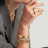 ID Bar Bracelet | 50mm Wide - 9mm Height | Pave Detail | Yellow Gold