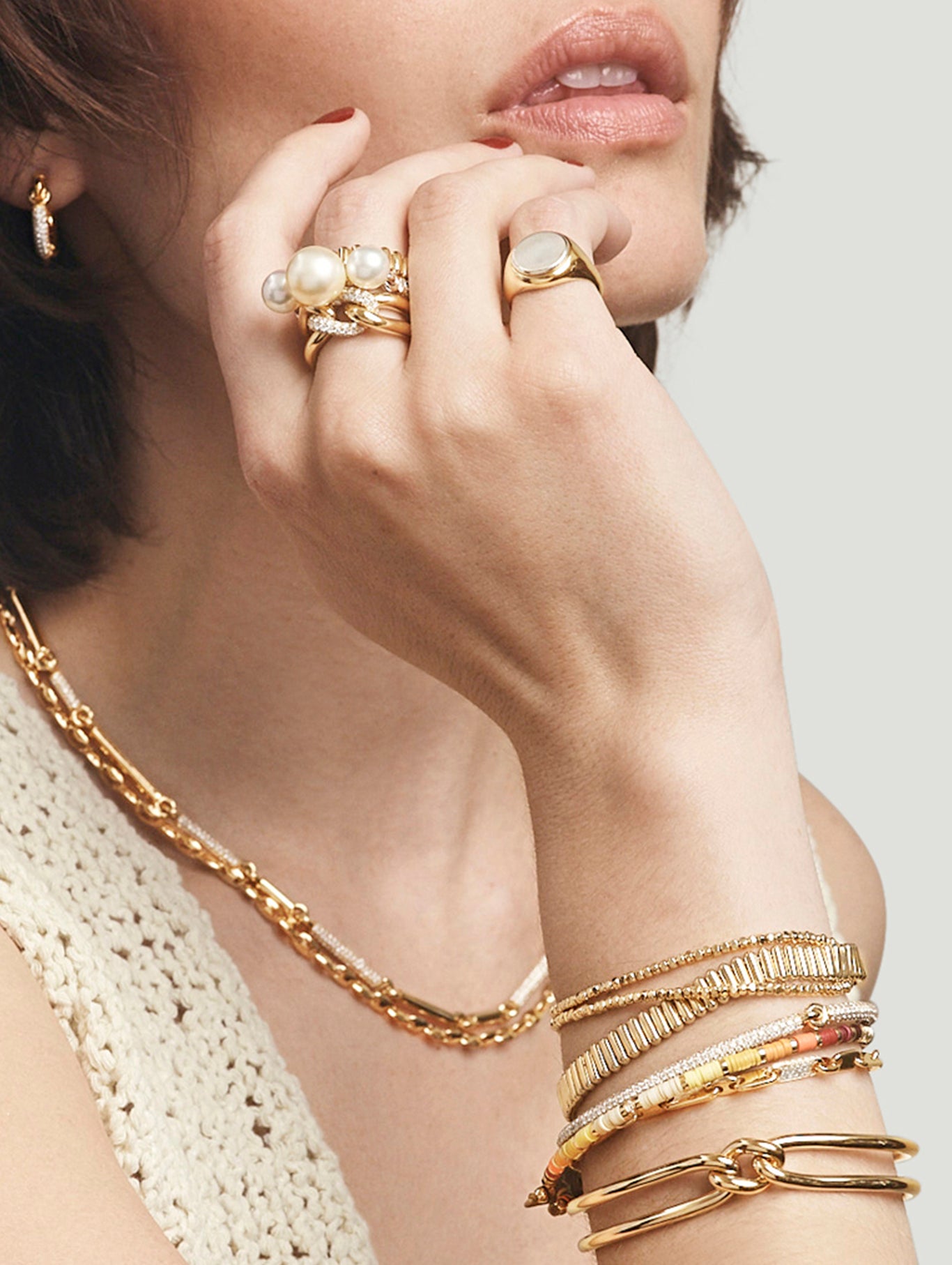 Monolinka Bracelet | 4mm | Pave I Yellow Gold