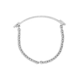 ID Bar Bracelet | 50mm Wide - 5mm Height | Pave Detail | White Gold