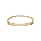 ID Bar Bracelet | 50mm Wide - 5mm Height | Pave Detail | Yellow Gold