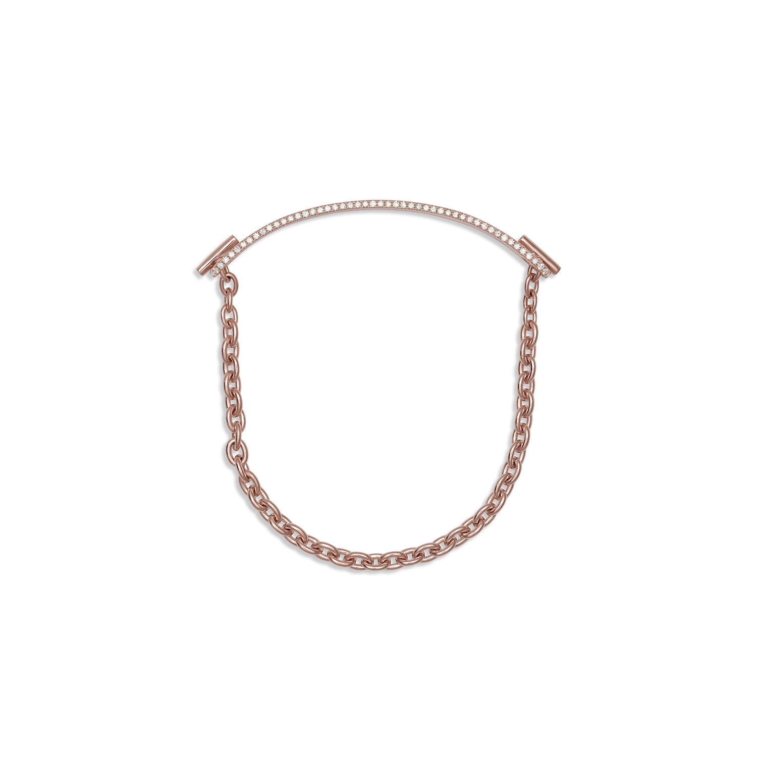 ID Bar Bracelet | 50mm Wide - 5mm Height | Full Pave | Rose Gold