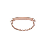 ID Bar Bracelet | 50mm Wide - 7mm Height | Pave Detail | Rose Gold