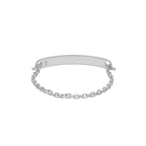 ID Bar Bracelet | 50mm Wide - 7mm Height | Pave Detail | White Gold